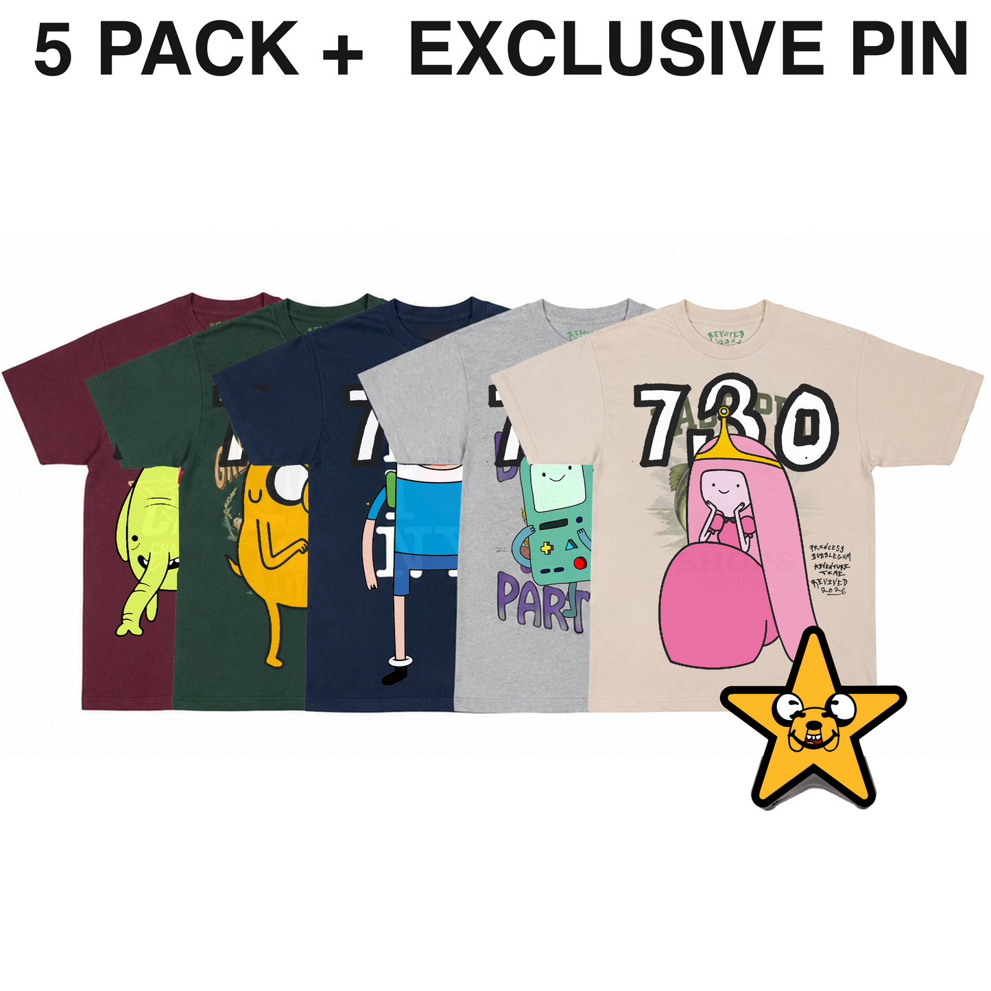 ADVENTURE TIME REVIVED SHIRT (5 PACK)