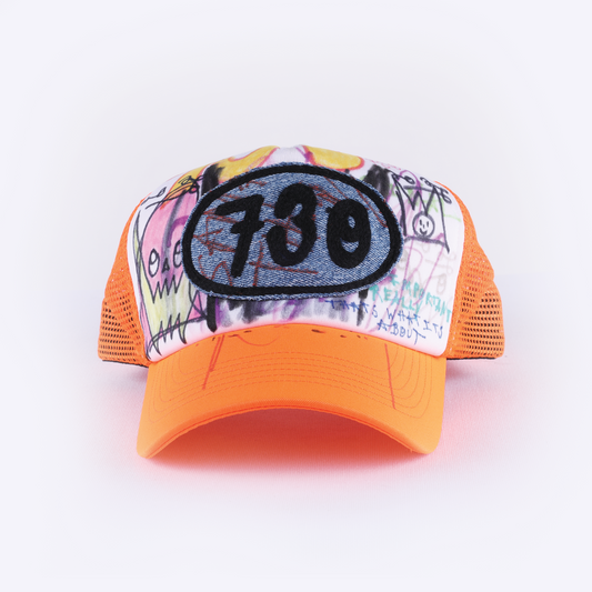 HANDDRAWN 730 PATCH TRUCKER HAT