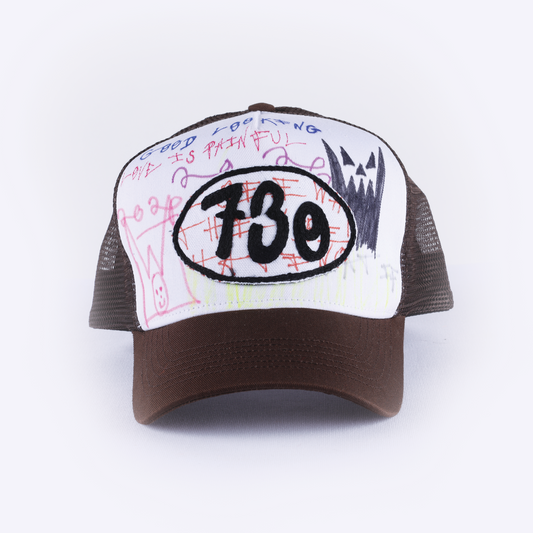 HANDDRAWN 730 PATCH TRUCKER HAT
