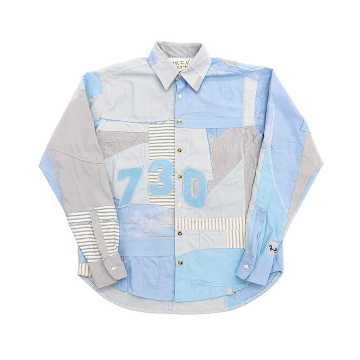 PATCHWORK BUTTON UP SHIRT