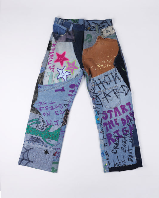 HALLOWEEN PATCHWORK DENIM JEANS