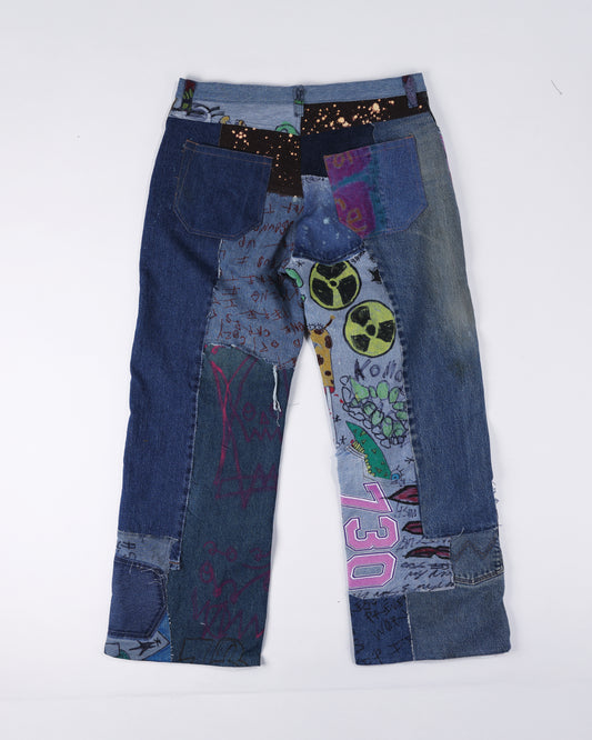 HALLOWEEN PATCHWORK DENIM JEANS