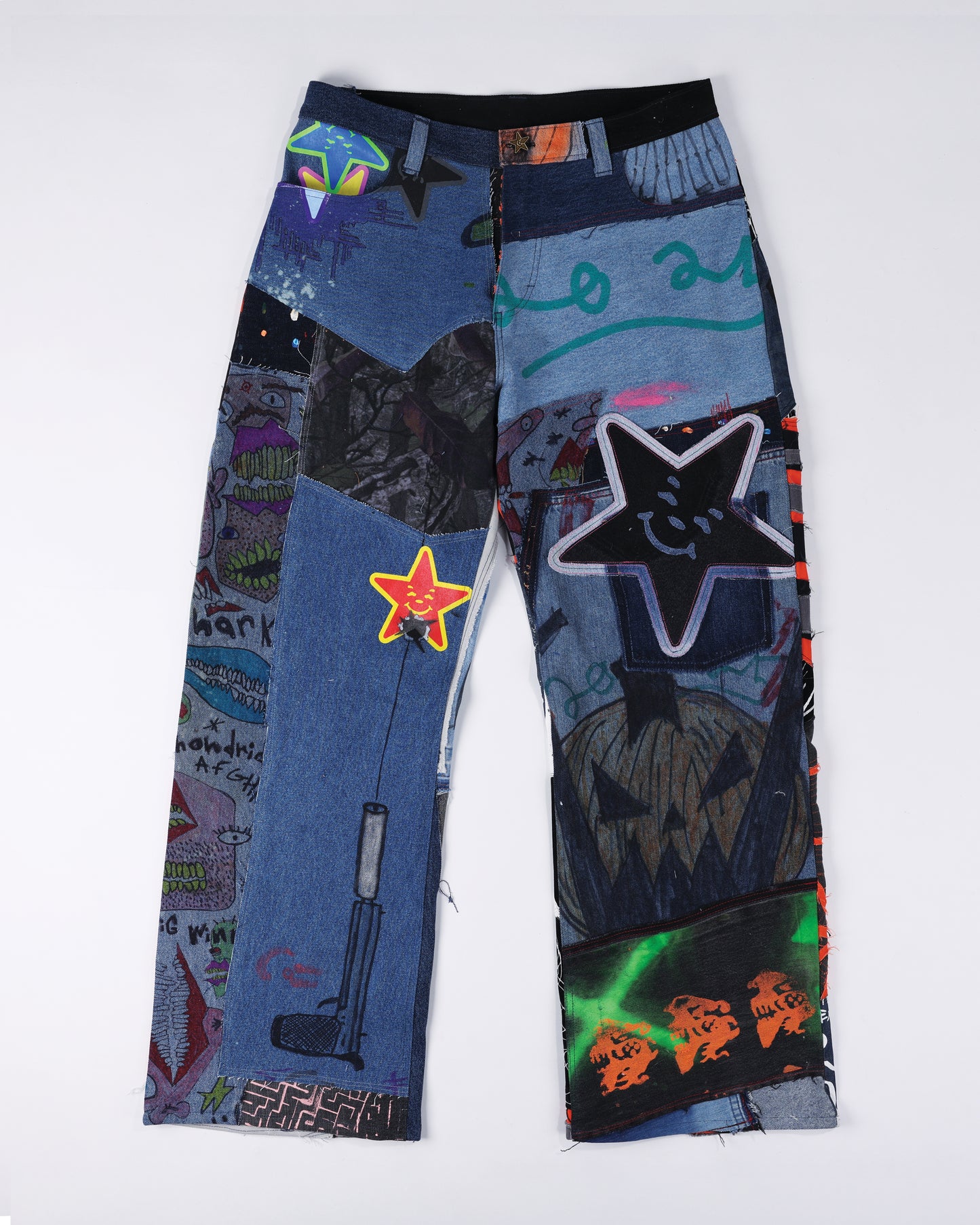 HALLOWEEN PATCHWORK DENIM JEANS