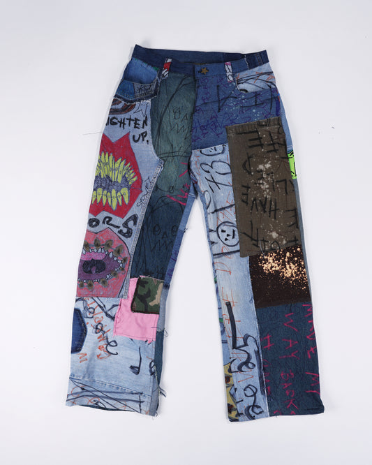 HALLOWEEN PATCHWORK DENIM JEANS