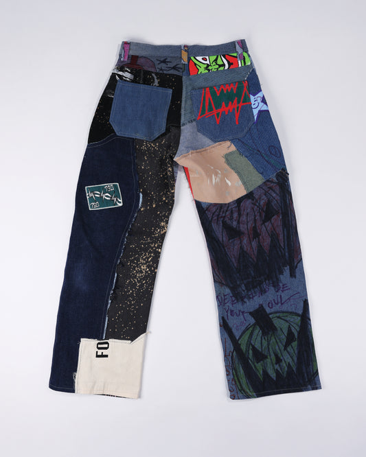 HALLOWEEN PATCHWORK DENIM JEANS