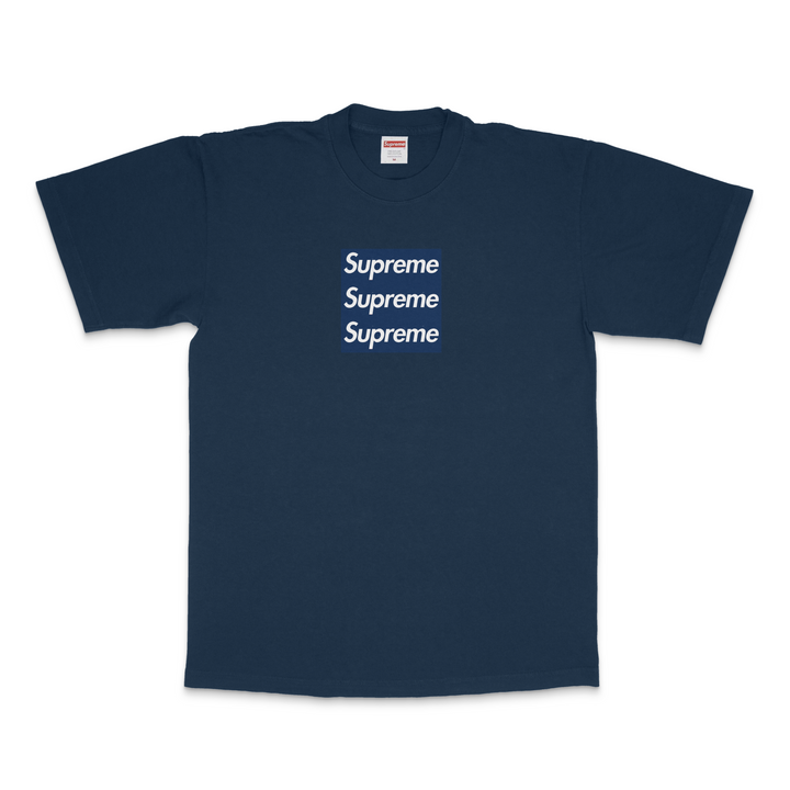 NAVY TRIPLE BOXLOGO SHORT SLEEVE