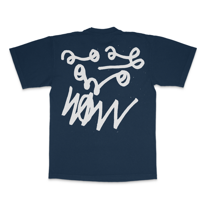 NAVY TRIPLE BOXLOGO SHORT SLEEVE