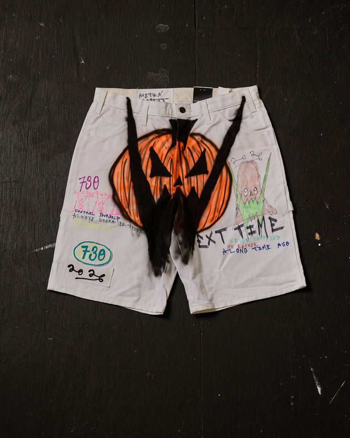 AIRBRUSHED PUMPKIN UTILITY SHORT #1 (SIZE 34)