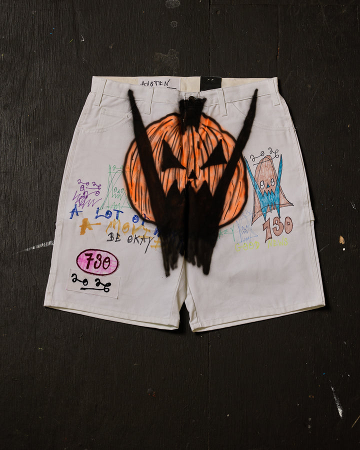 AIRBRUSHED PUMPKIN UTILITY SHORT #2 (SIZE 34)