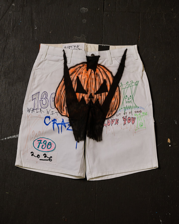 AIRBRUSHED PUMPKIN UTILITY SHORT #4 (SIZE 34)