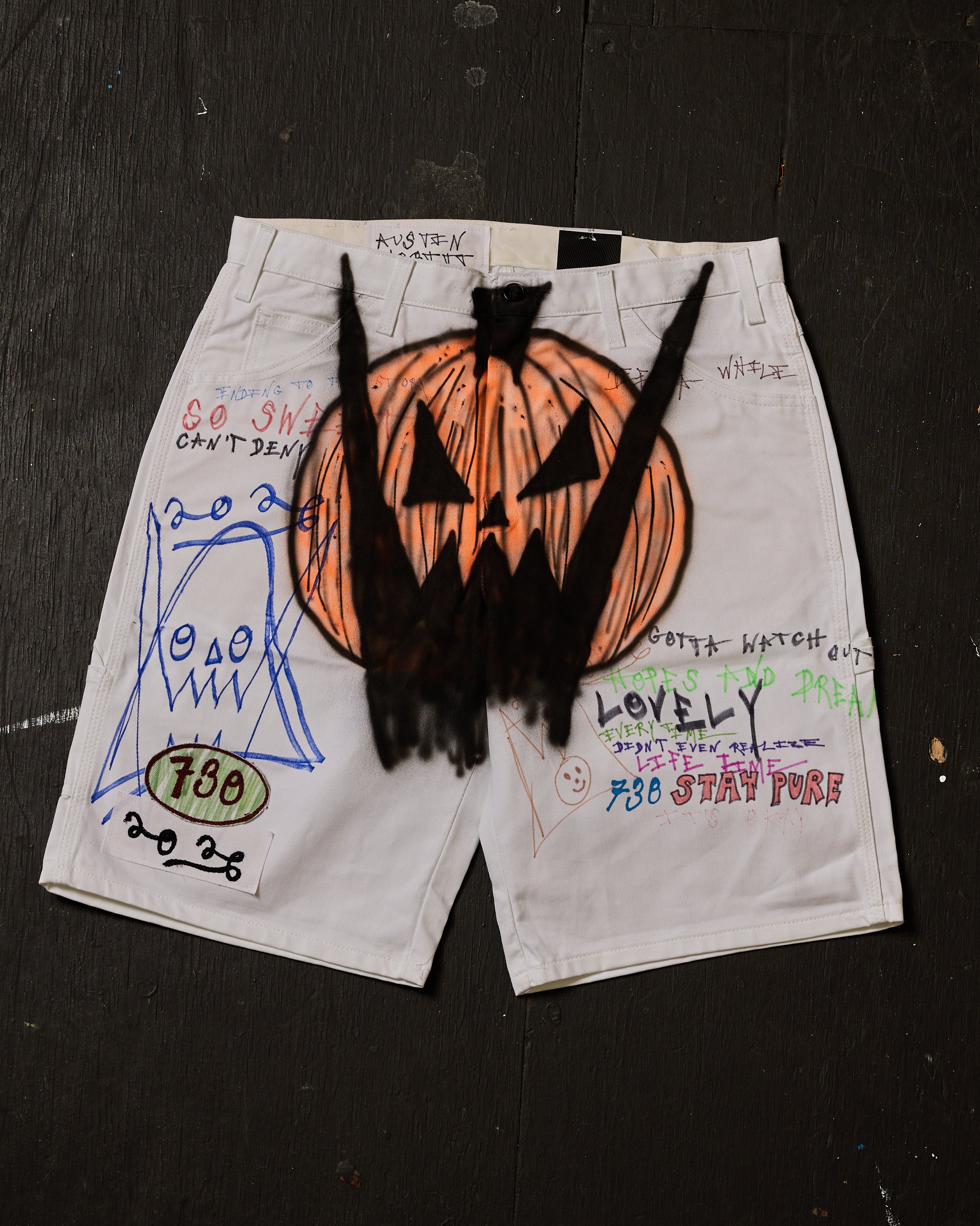 AIRBRUSHED PUMPKIN UTILITY SHORT #5 (SIZE 34)