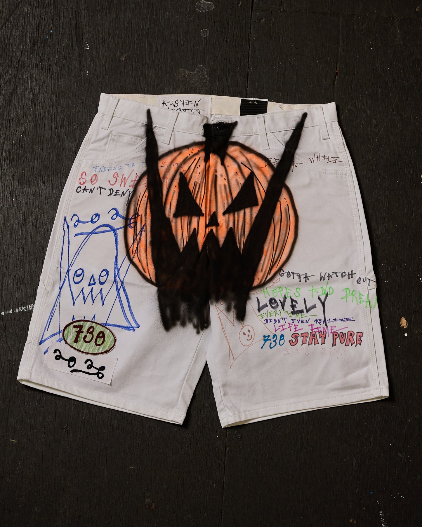 AIRBRUSHED PUMPKIN UTILITY SHORT #5 (SIZE 34)