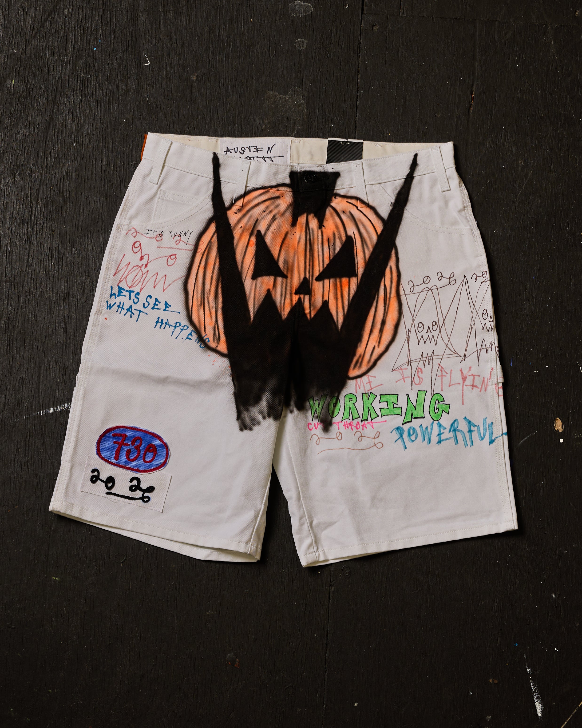 AIRBRUSHED PUMPKIN UTILITY SHORT #7 (SIZE 34)