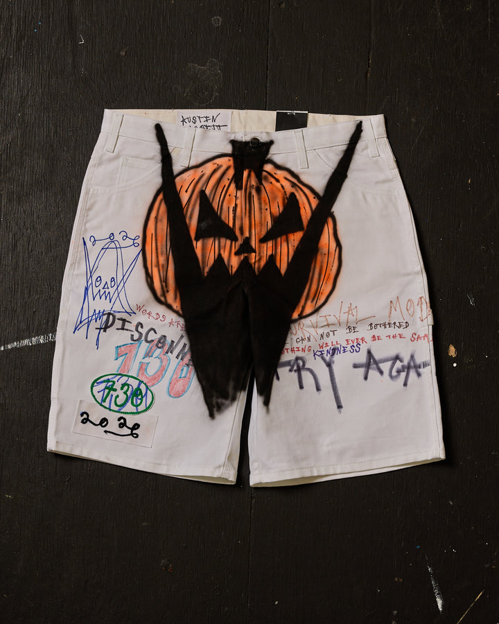 AIRBRUSHED PUMPKIN UTILITY SHORT #9 (SIZE 34)