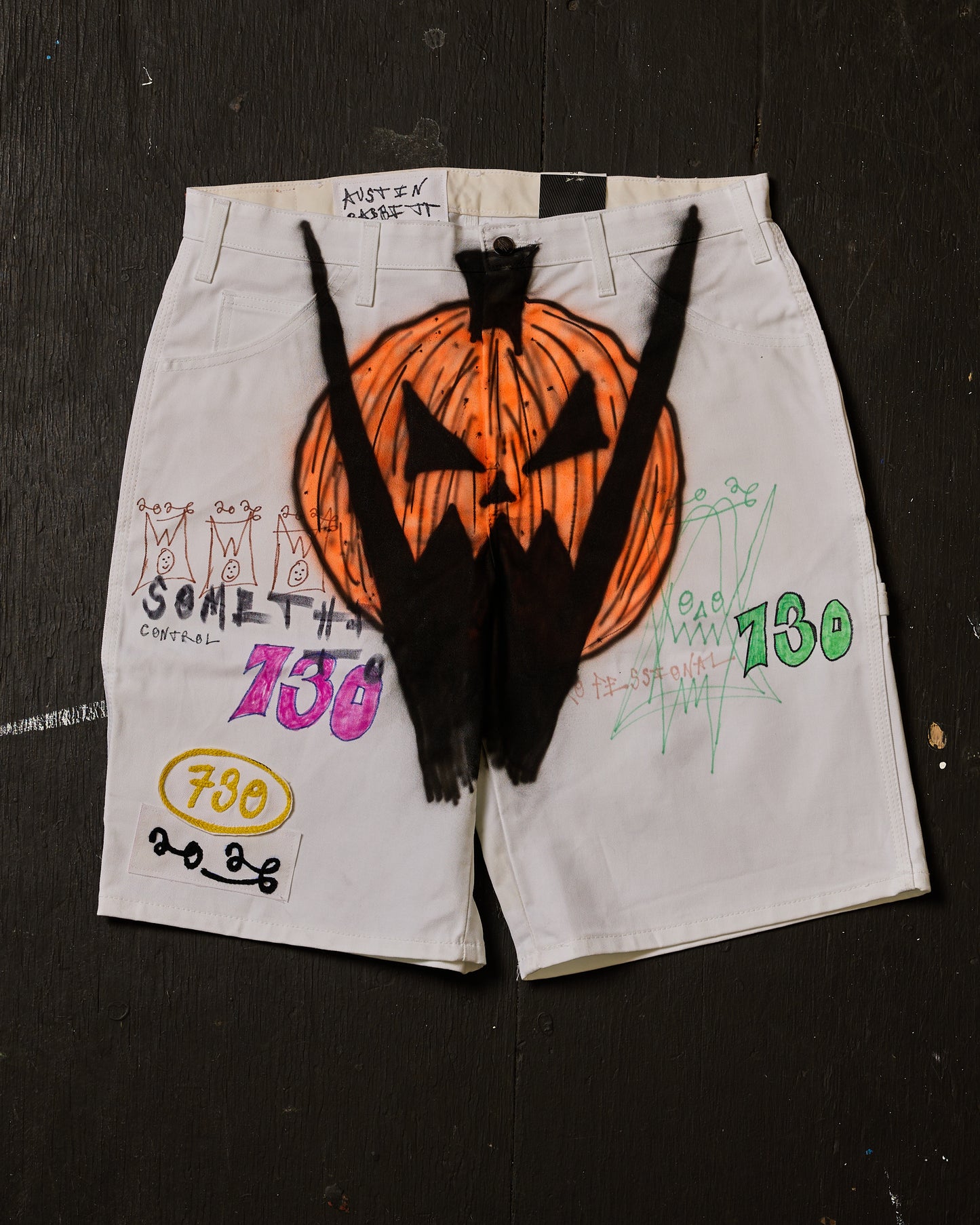AIRBRUSHED PUMPKIN UTILITY SHORT #12 (SIZE 34)
