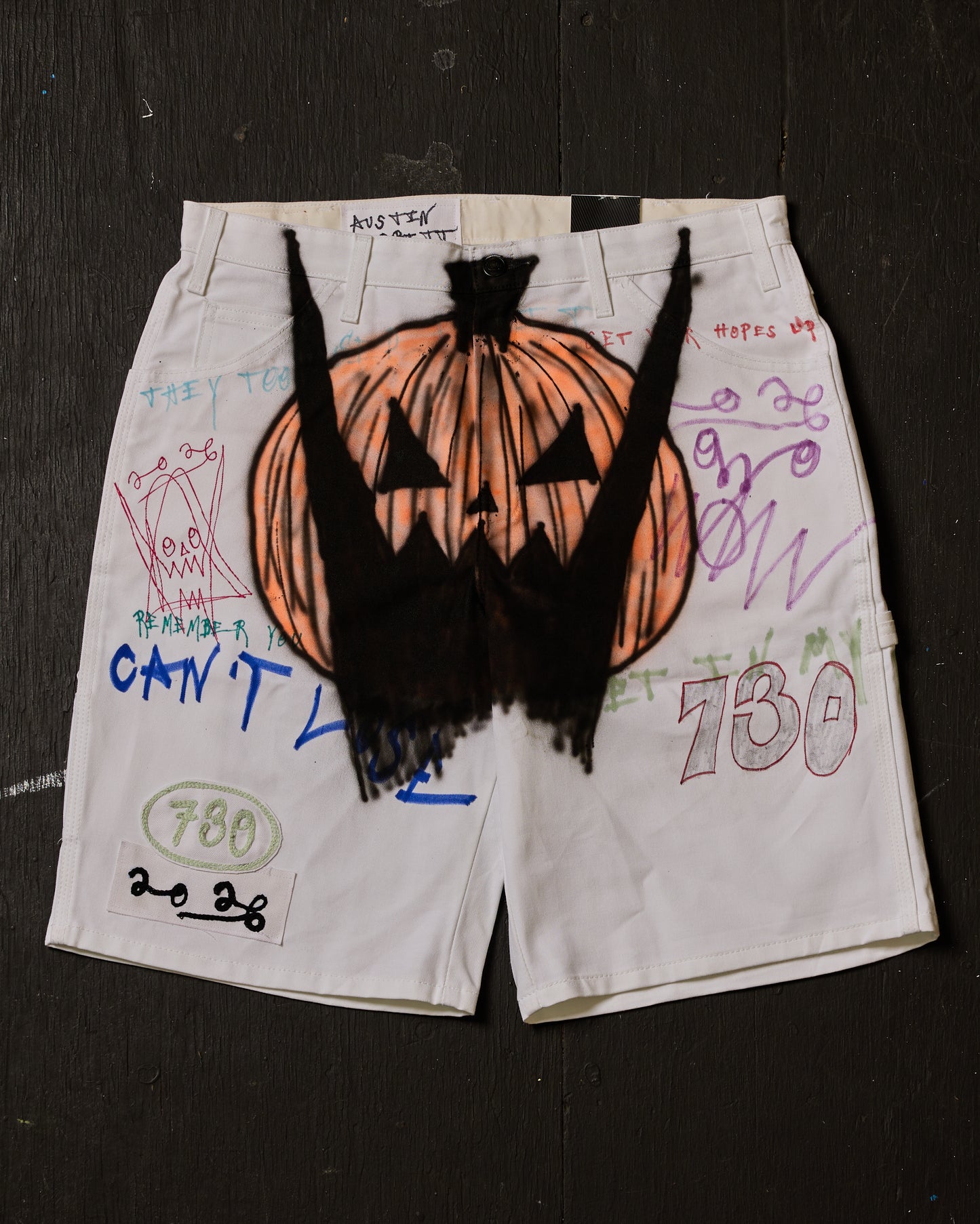 AIRBRUSHED PUMPKIN UTILITY SHORT #15 (SIZE 34)