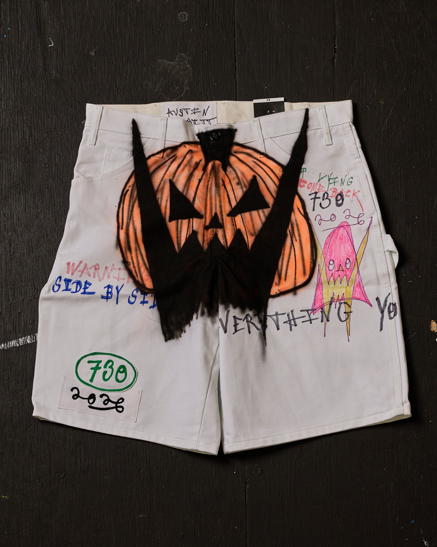 AIRBRUSHED PUMPKIN UTILITY SHORT #16 (SIZE 34)
