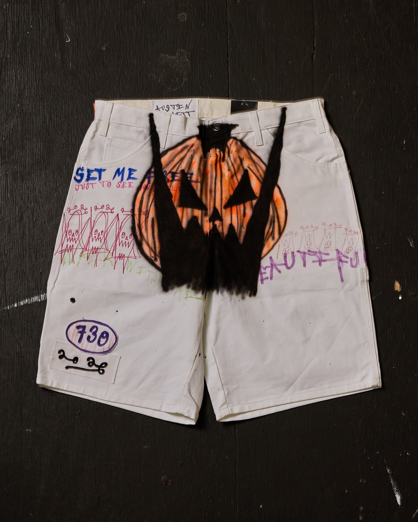 AIRBRUSHED PUMPKIN UTILITY SHORT #17 (SIZE 34)