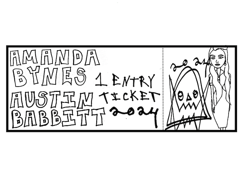 AMANDA BYNES X AUSTIN BABBITT ARTSHOW PHYSICAL TICKET