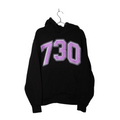 PURPLE GLITTER STITCH PRINT HOODIE