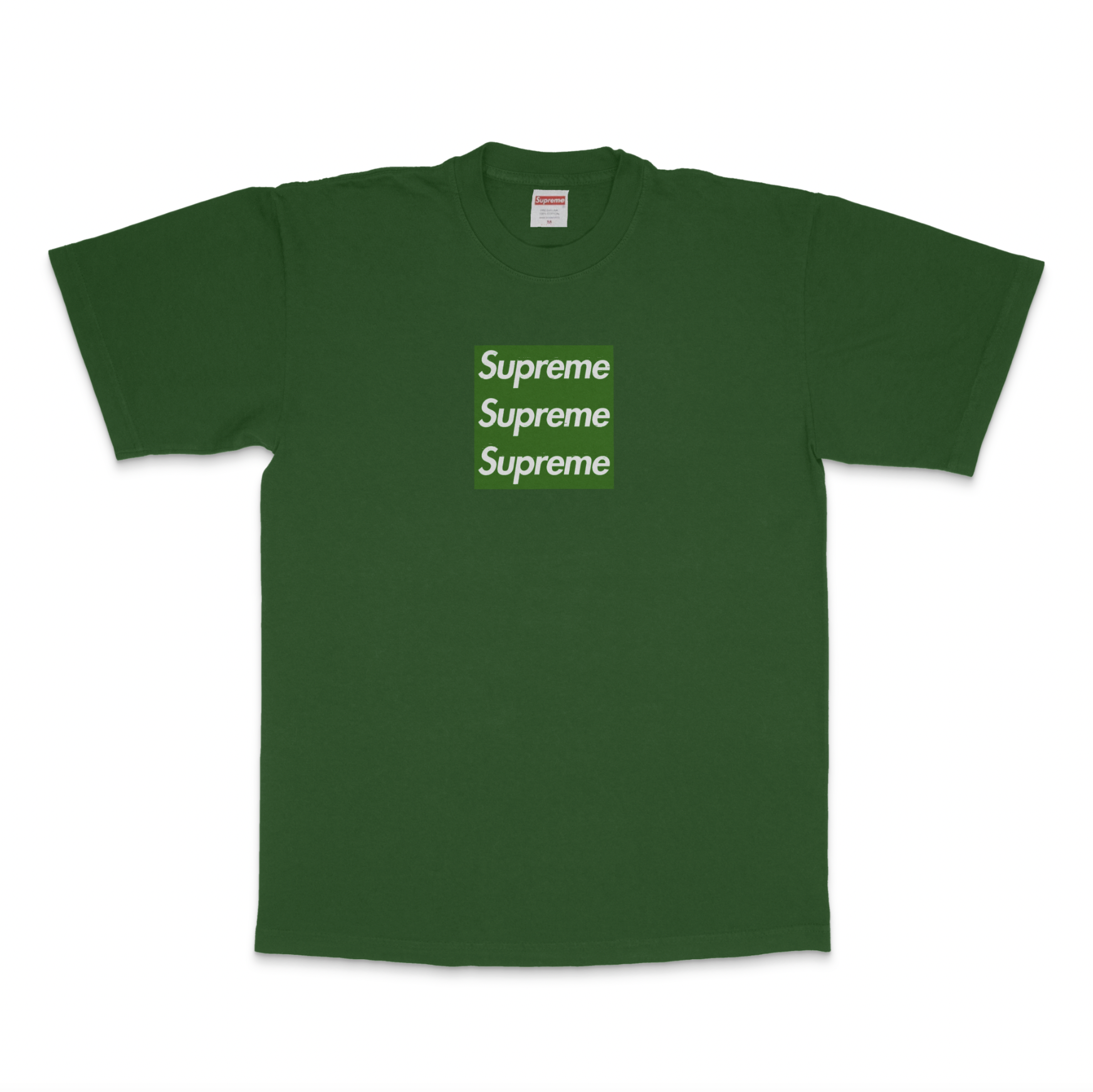 FOREST GREEN TRIPLE BOXLOGO SHORT SLEEVE