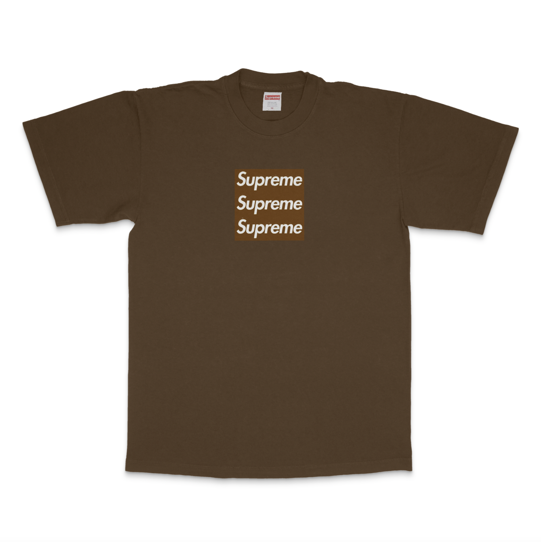 BROWN TRIPLE BOXLOGO SHORT SLEEVE