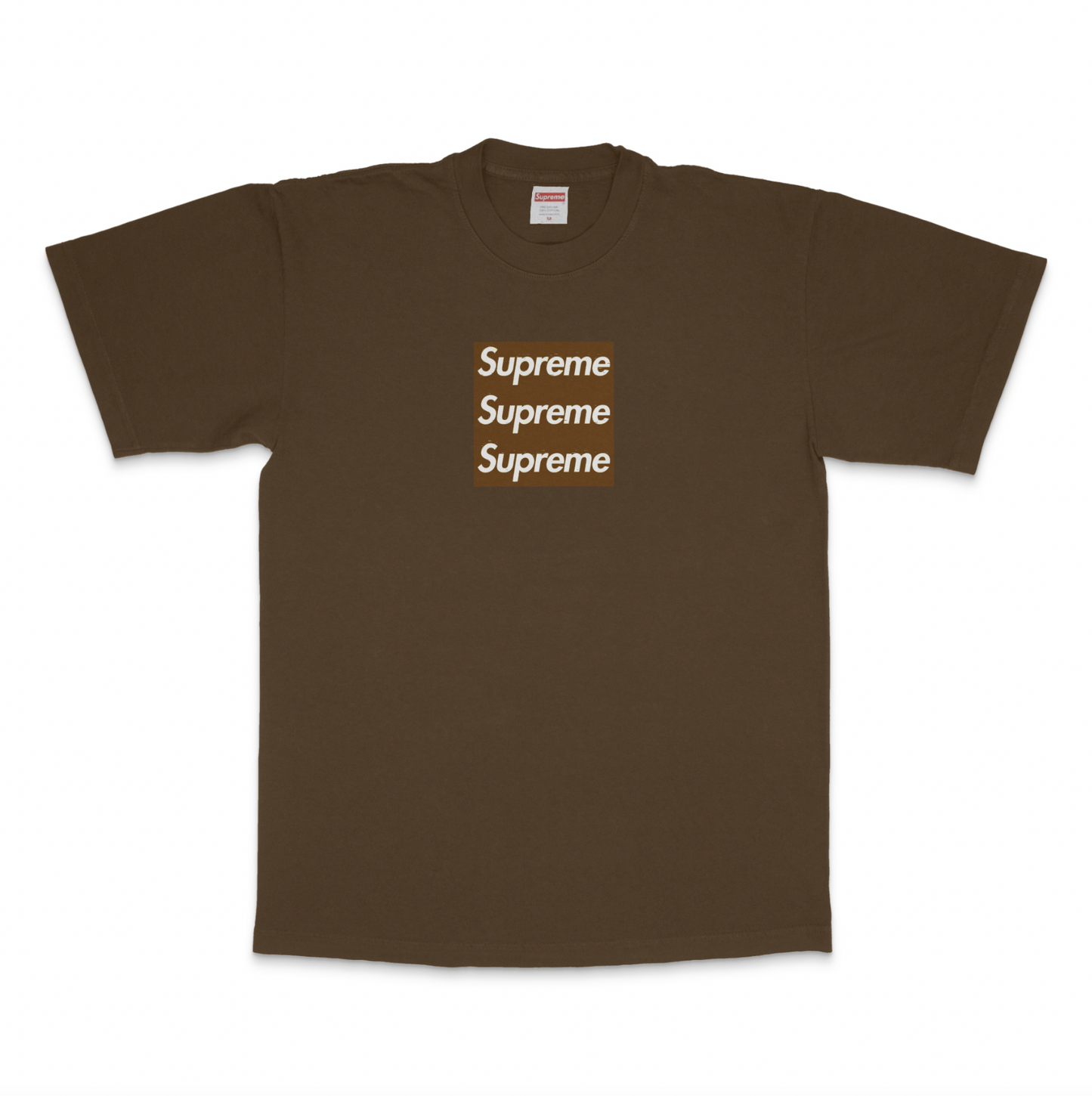 BROWN TRIPLE BOXLOGO SHORT SLEEVE