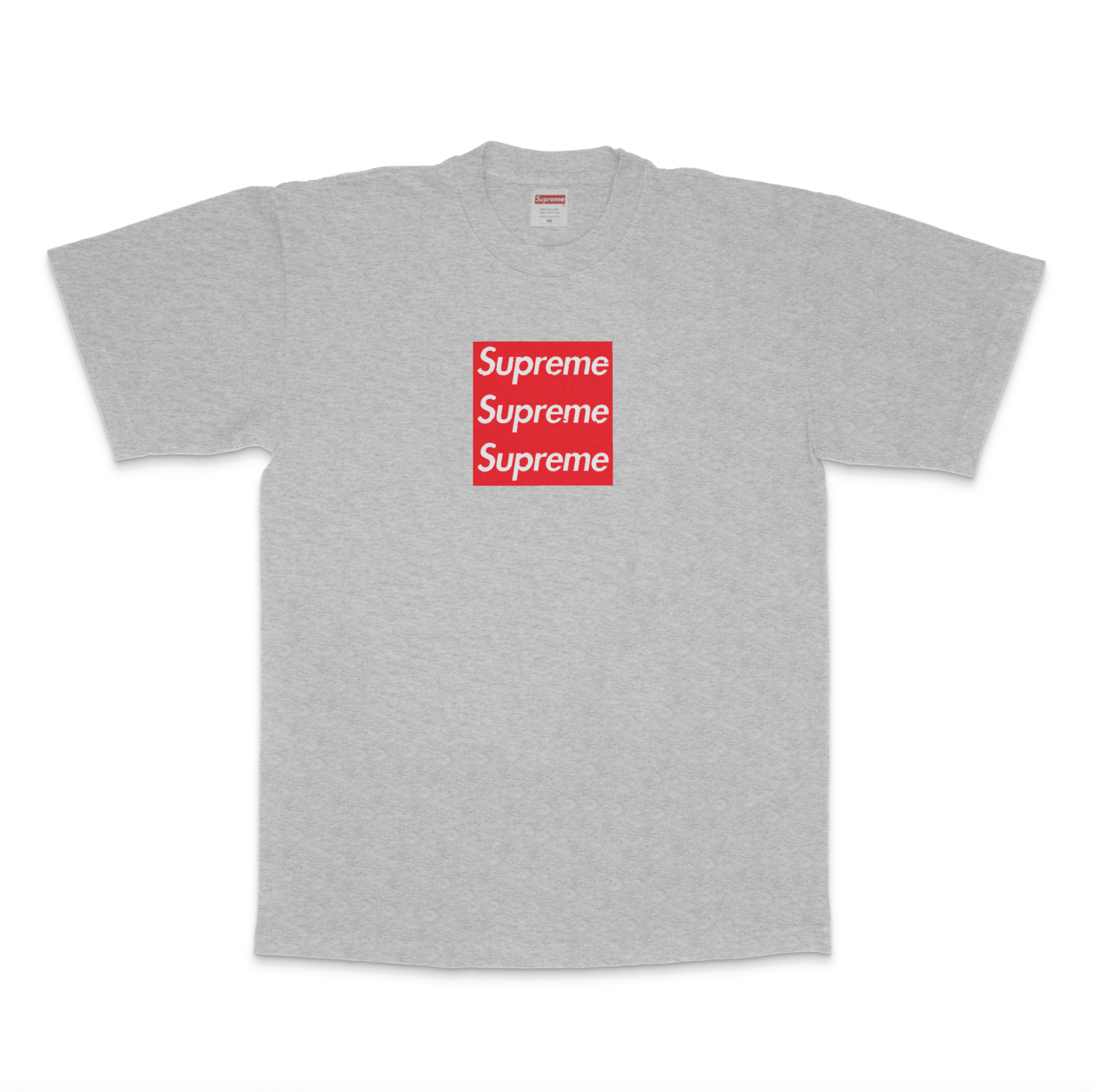 HEATHER GREY TRIPLE BOXLOGO SHORT SLEEVE