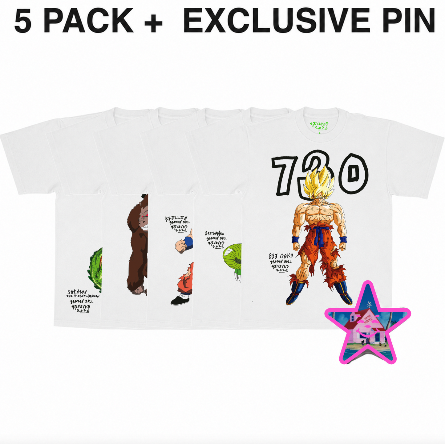 DRAGON BALL FRESH BLANK SHIRT (5 PACK)