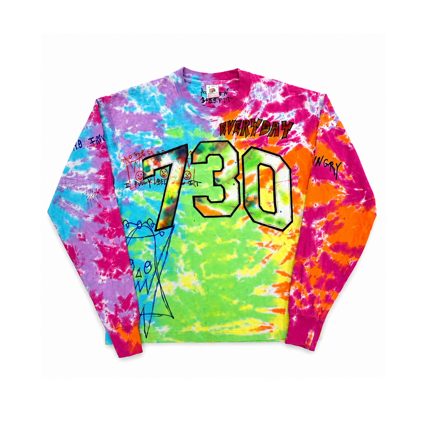 Tie Dye 730 Applique Long Sleeve Shirt