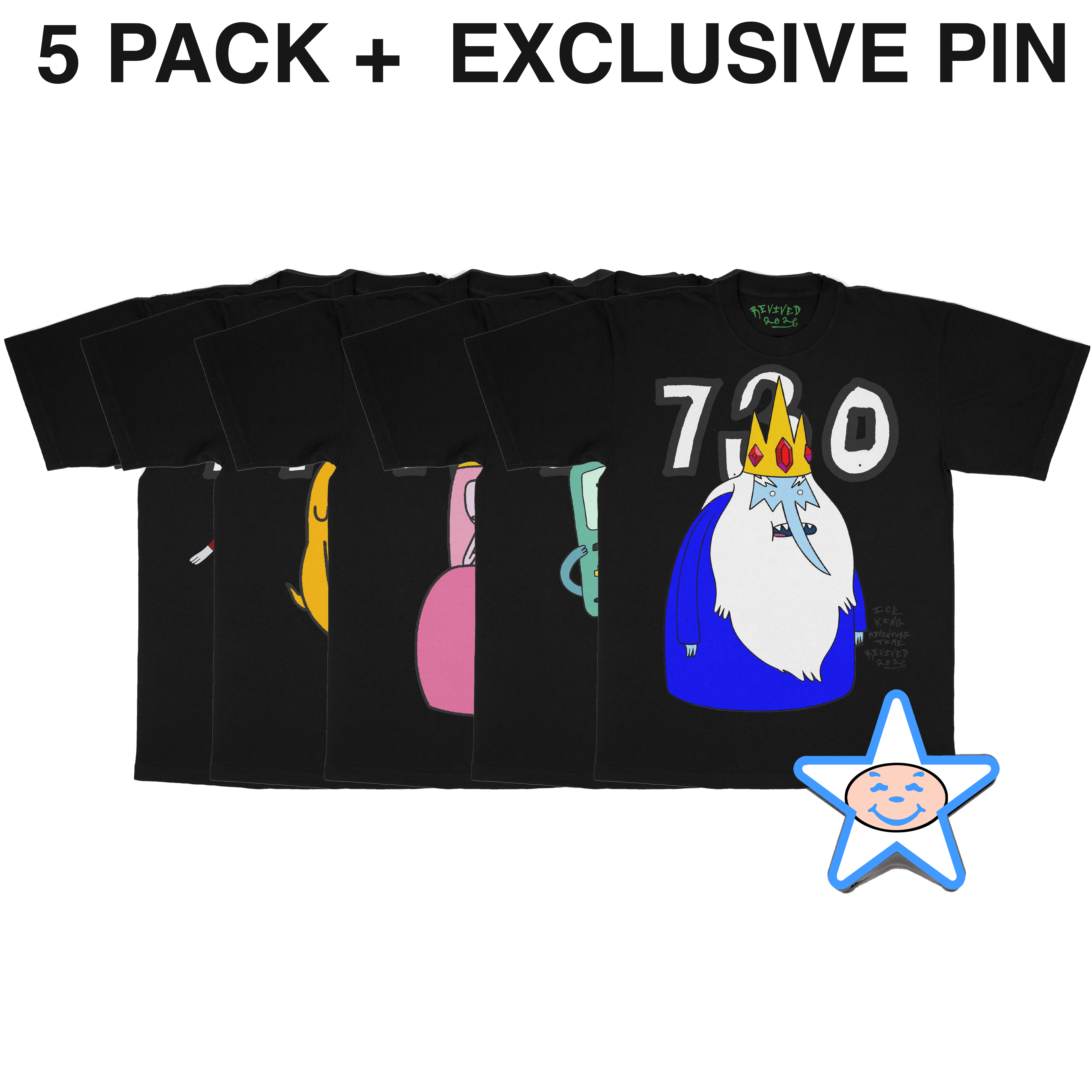 ADVENTURE TIME FRESH BLANK SHIRT (5 PACK)