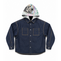 HOODED DENIM WORK JACKET