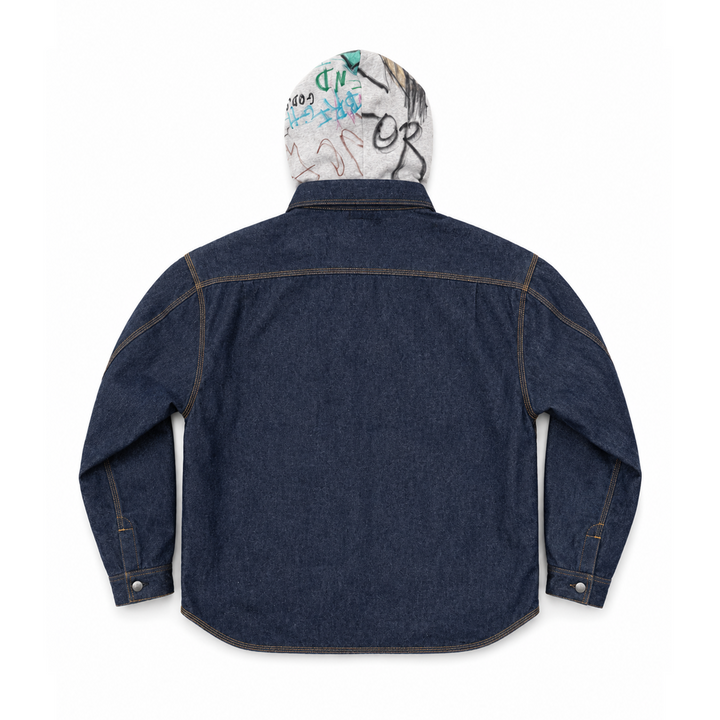 HOODED DENIM WORK JACKET