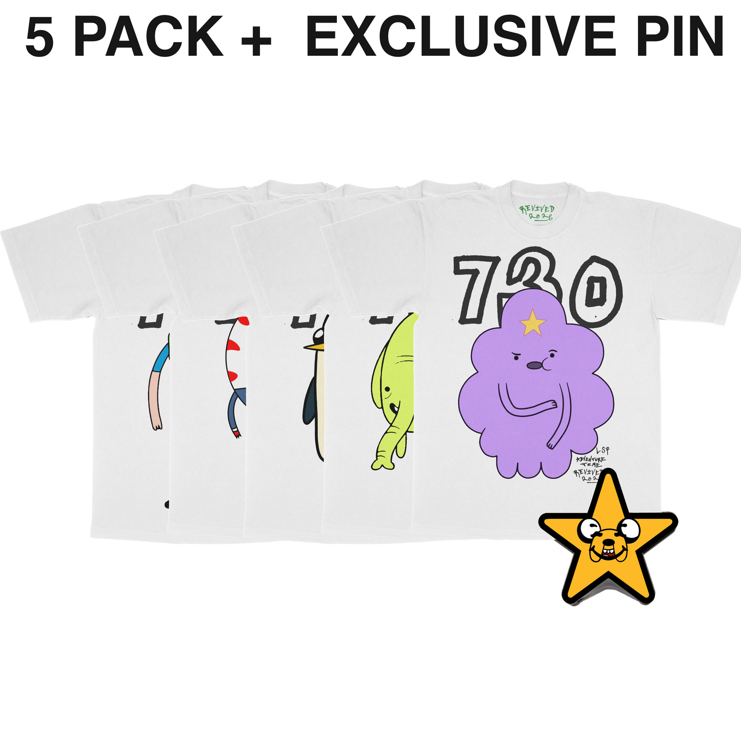 ADVENTURE TIME FRESH BLANK SHIRT (5 PACK)