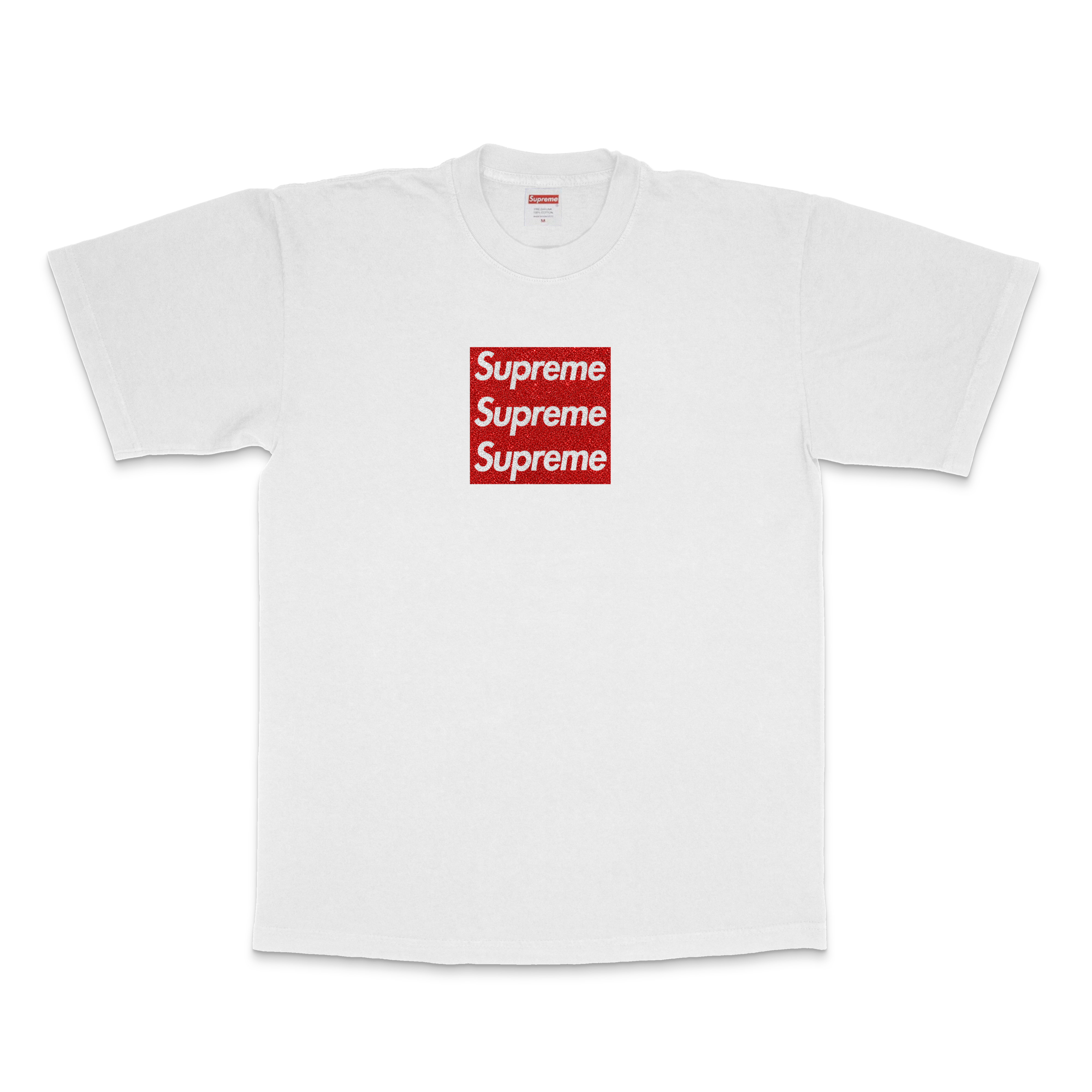 RED GLITTER TRIPLE BOXLOGO SHORT SLEEVE