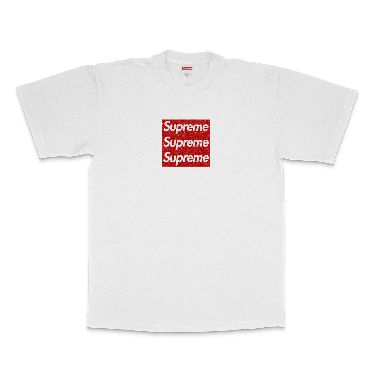 RED GLITTER TRIPLE BOXLOGO SHORT SLEEVE